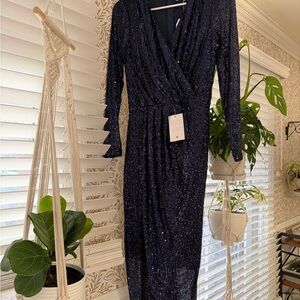 Ivy City Co Midnight Sequin Midi Dress
